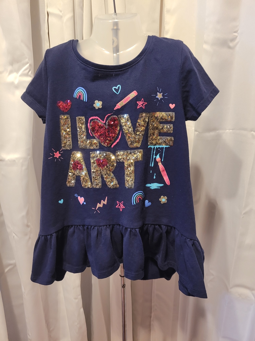 Cynthia Rowley Navy Tee with Red Trim